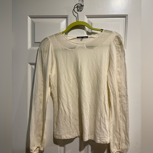 Maje Tops - Maje silk combo top shirt blouse cream sz 1 S